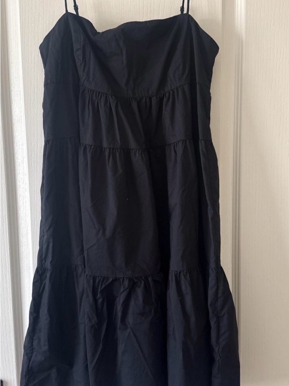Levi's Black Tiered Spaghetti-Strap Mini Dress